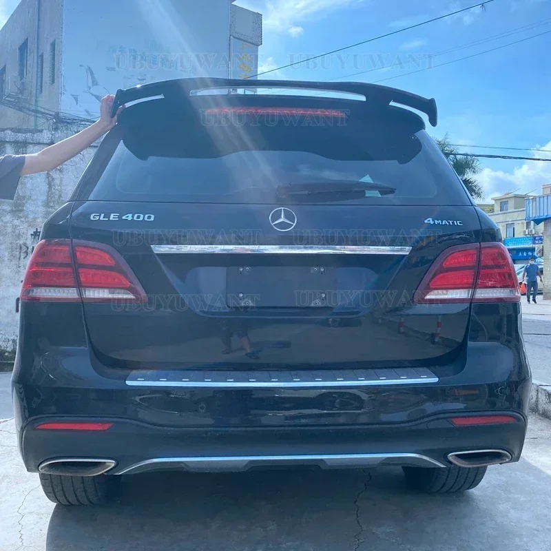 Für Benz GLE W166 Spoiler 2014-2017 ABS-Kunststoff Carbon-Optik Heckklappe Dach Heckflügel Karosserie-Kit Zubehör