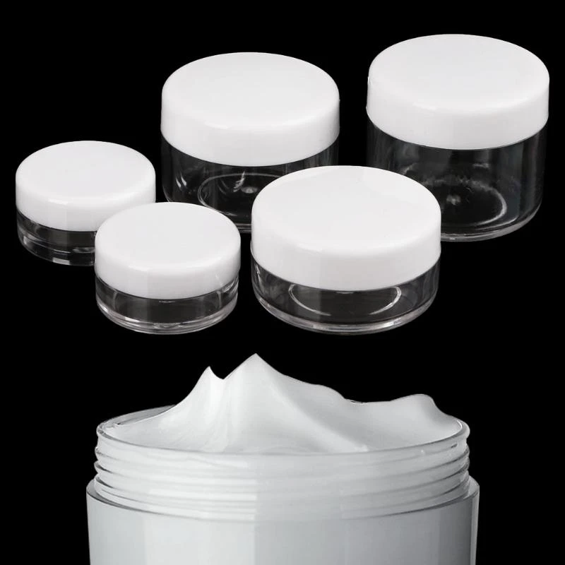 R1WA Mini Sample Bottle Round Bottom Empty Cosmetic Dispenser for Airplane Make Up Lip Balms Eye