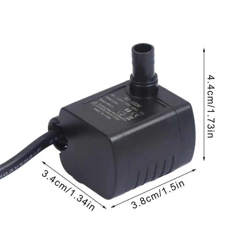 

AT-1020 220V AC Mini Submersible Water Pump for Tabletop Fountains, Indoor Water Features & DIY Crafts