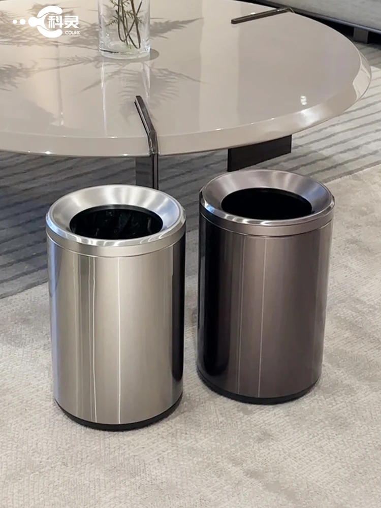 

Stainl Steel Tra Can Double Layer without Cover for Home Office Hotel Batoom Luxury New Model 2025 round ape 9L Capa...