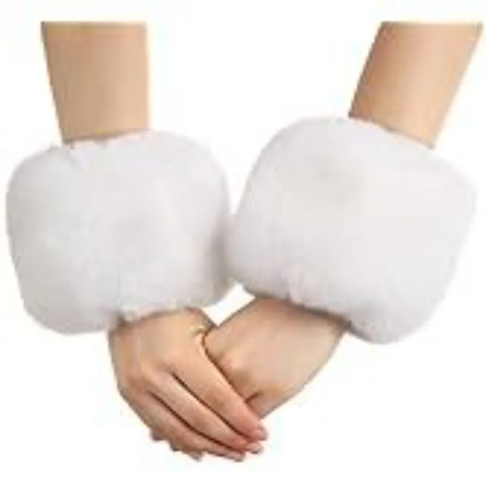 

Imitation Rabbit Fur Women's Faux Fur Wrist Cuffs Multifunctional Warm Wrist Protectors Adult Wrist Sleeves