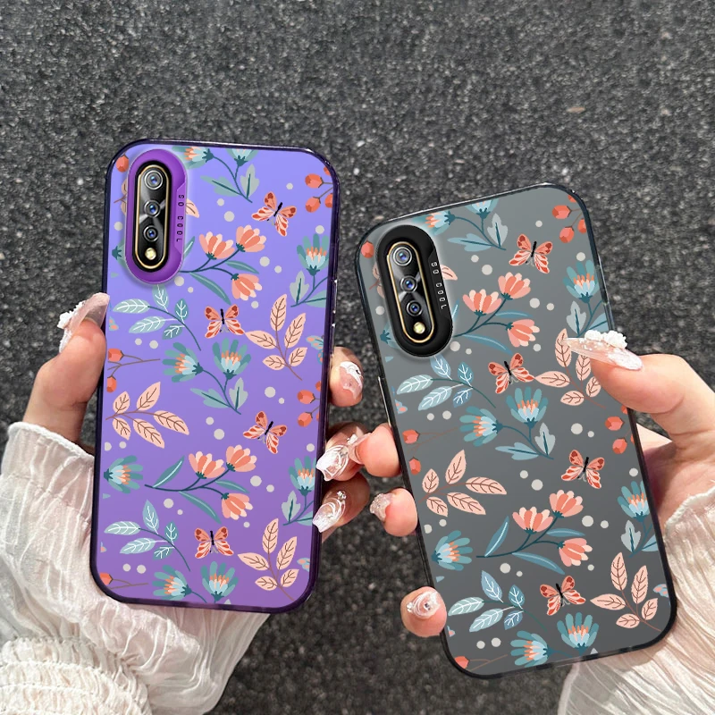 Чехол для vivo iQOO V17 Neo Y7S Z5 Z1x S1, Противоударная задняя крышка с милым цветочным рисунком