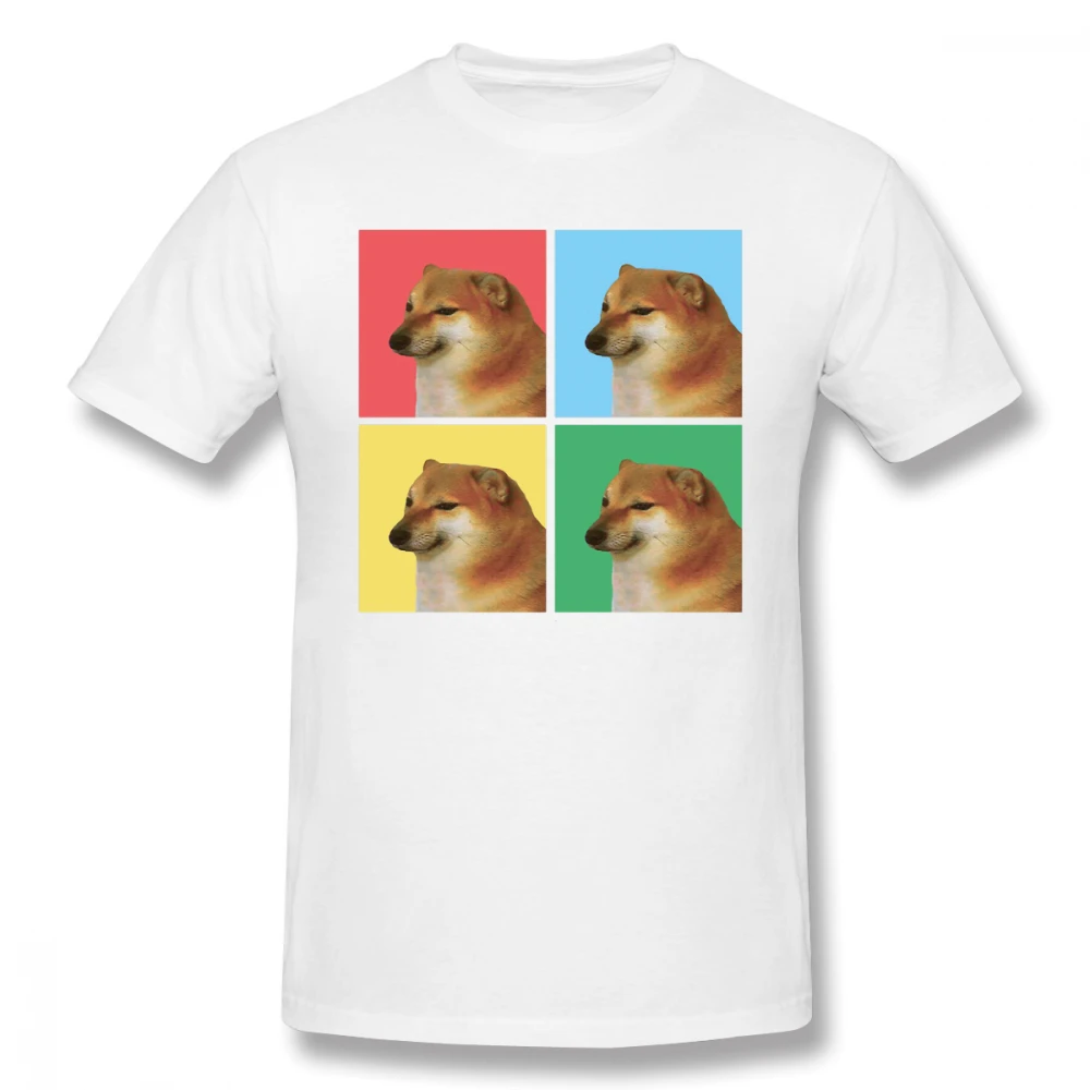 Cheems Doge Cover Funny Print T Shirt Vaporwave Aesthetic Visual Art Style Graphic Tshirts Unisex Casual Summer Tee Ropa Hombre