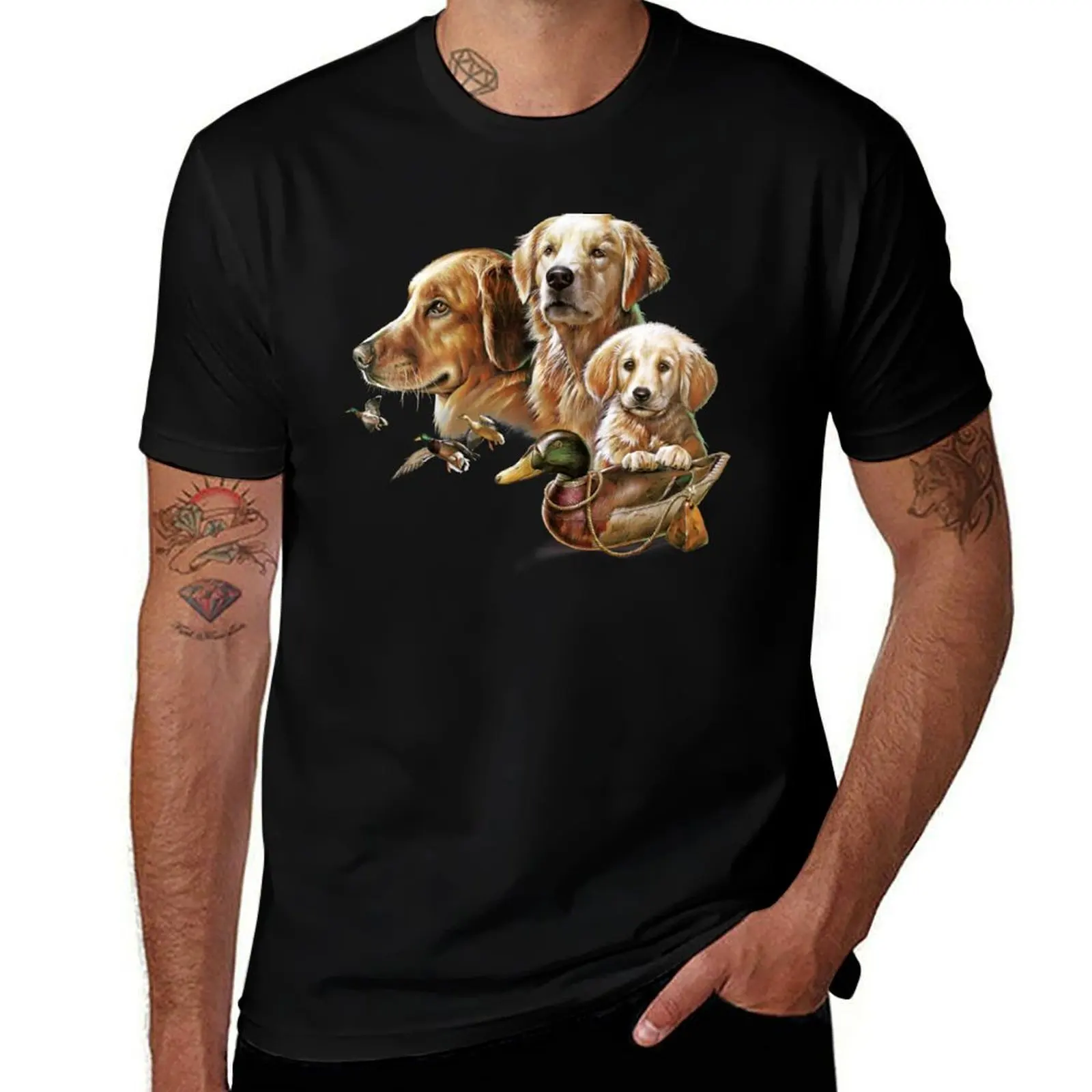 

Golden Retriever Hunting Dogs T-Shirt Thanksgiving Casual Tee