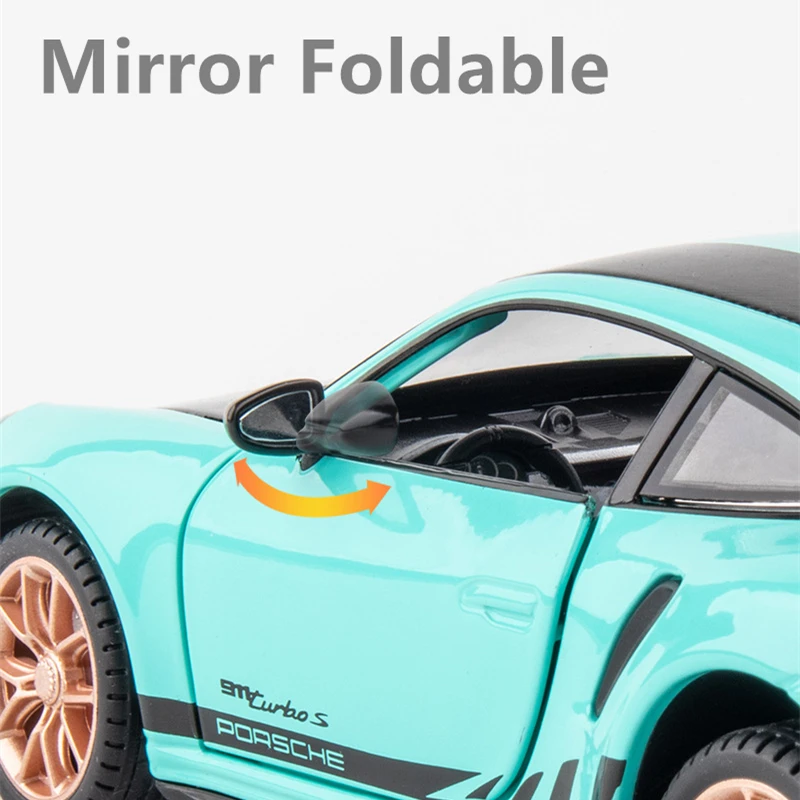1:24 Porsches 911 TARGA TURBO S Alloy Racing Car Model Diecasts Simulation Metal Toy Car Model Sound Light Collection Gift