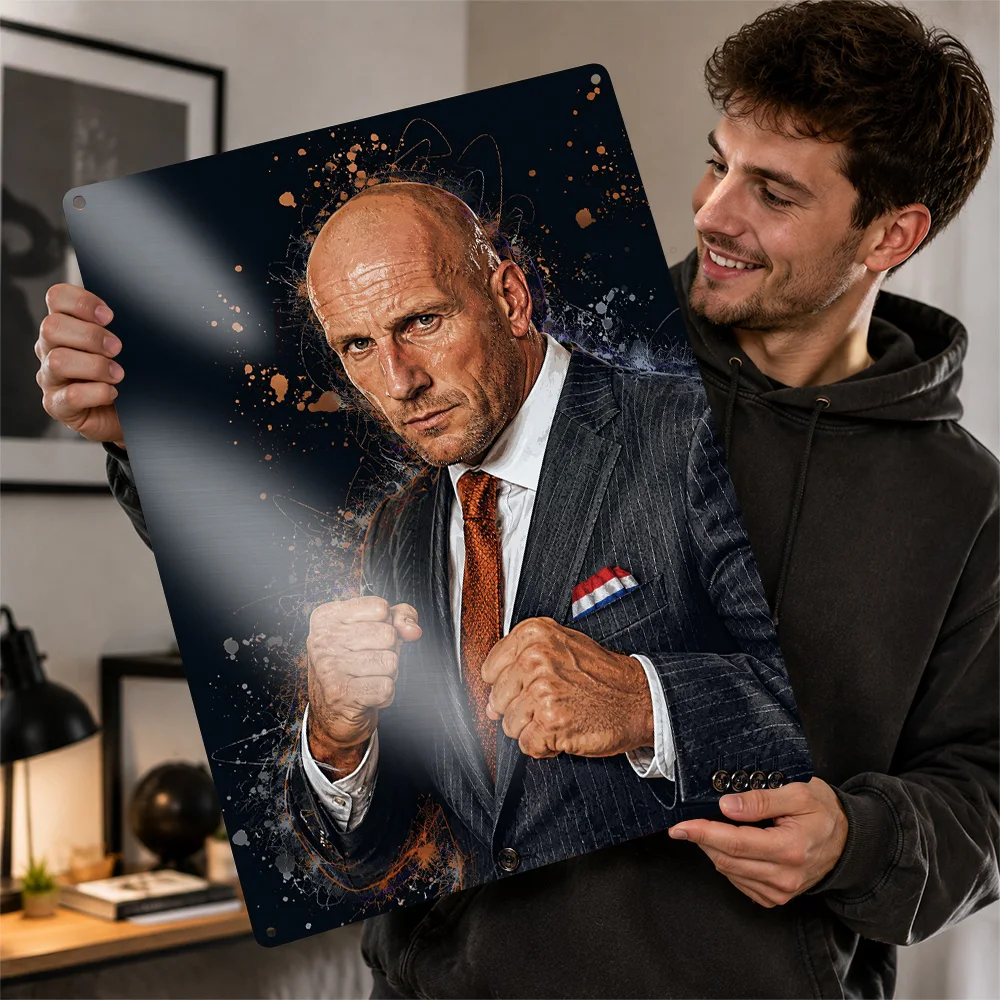 Jaap Stam Football Textured Poster Personalized Aluminum Metal Sign Club Legacy Style Wall Art Ideal For Home Gym Or Clubhouse