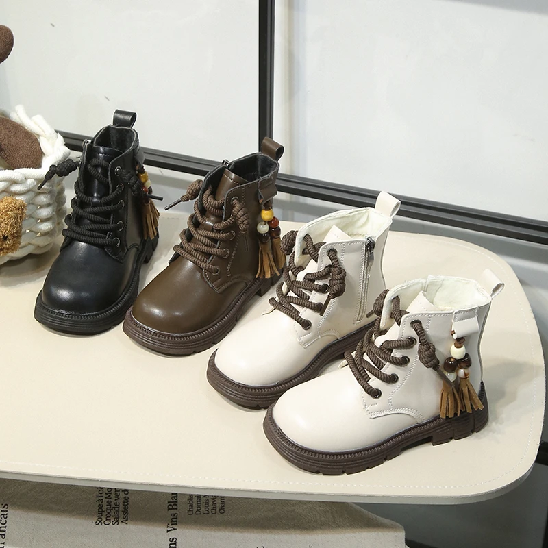 

Детские полусапожки, модная обувь для девочек, коллекция 2024, зимние кожаные детские ботинки, нескользящие ботинки для маленьких девочек, детская зимняя обувь для малышей