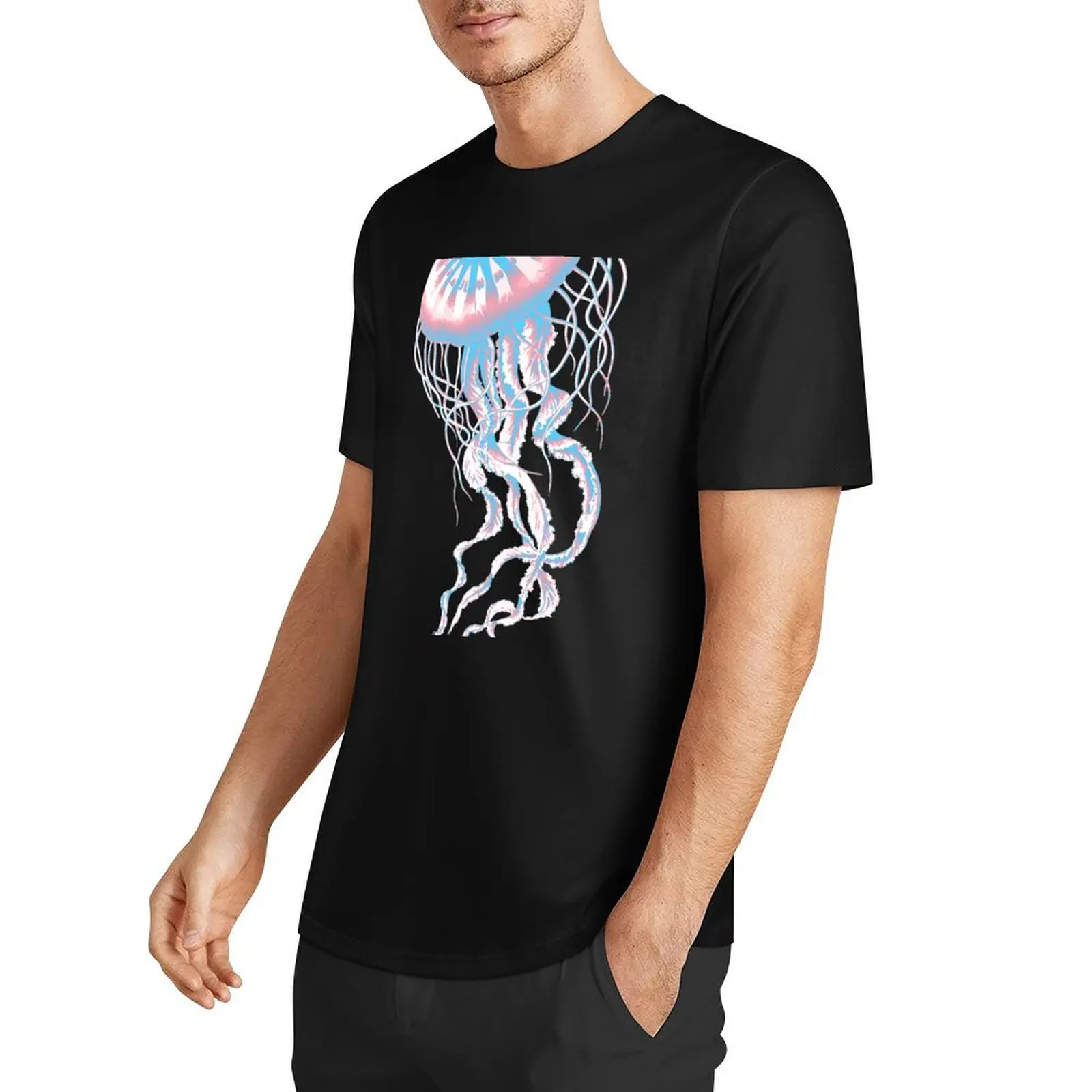 Trans Pride Realistic Jellyfish T-Shirt cute tops tees Men's clothing