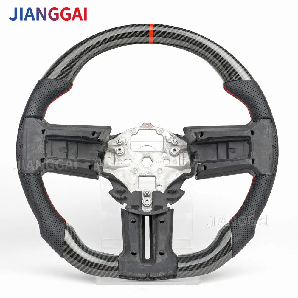 Hydro Dip Carbon Fiber Car D-Shape Flat Racing Steering Wheel Fit For Mustang 2010 2011 2012 2013 2014 GT Model