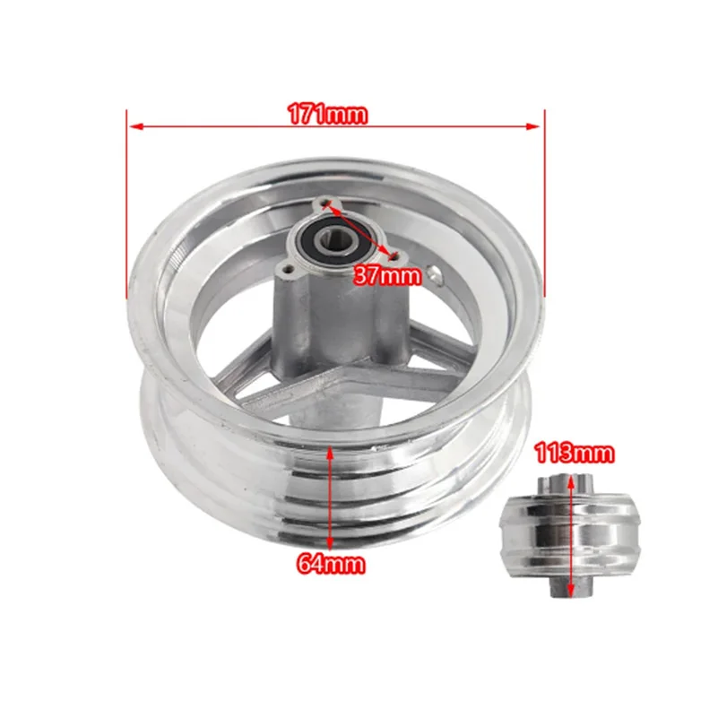 6 Inch Rim Aluminum Alloy Wheel Hub for 10x6.00-6 13x5.00-6 15x6.00-6 Tire for Small Citycoco Electric Scooter / Atv Go Kart