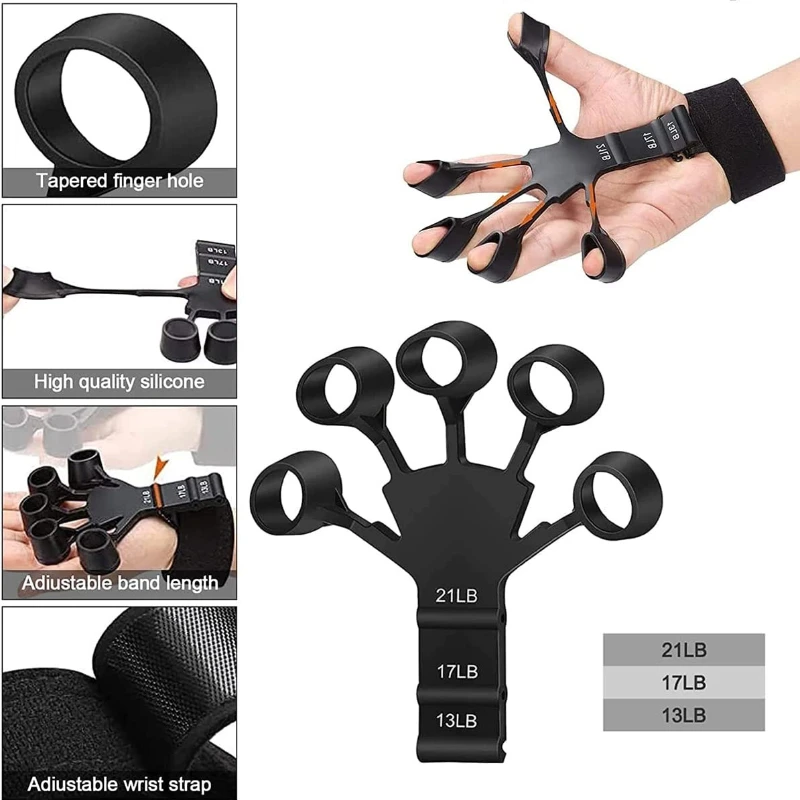 Hand Grip Finger Power Forearm Strength Muscle Recovery Workout Hand Gripper Guitar Finger Gripper Rehabilitation Accessories