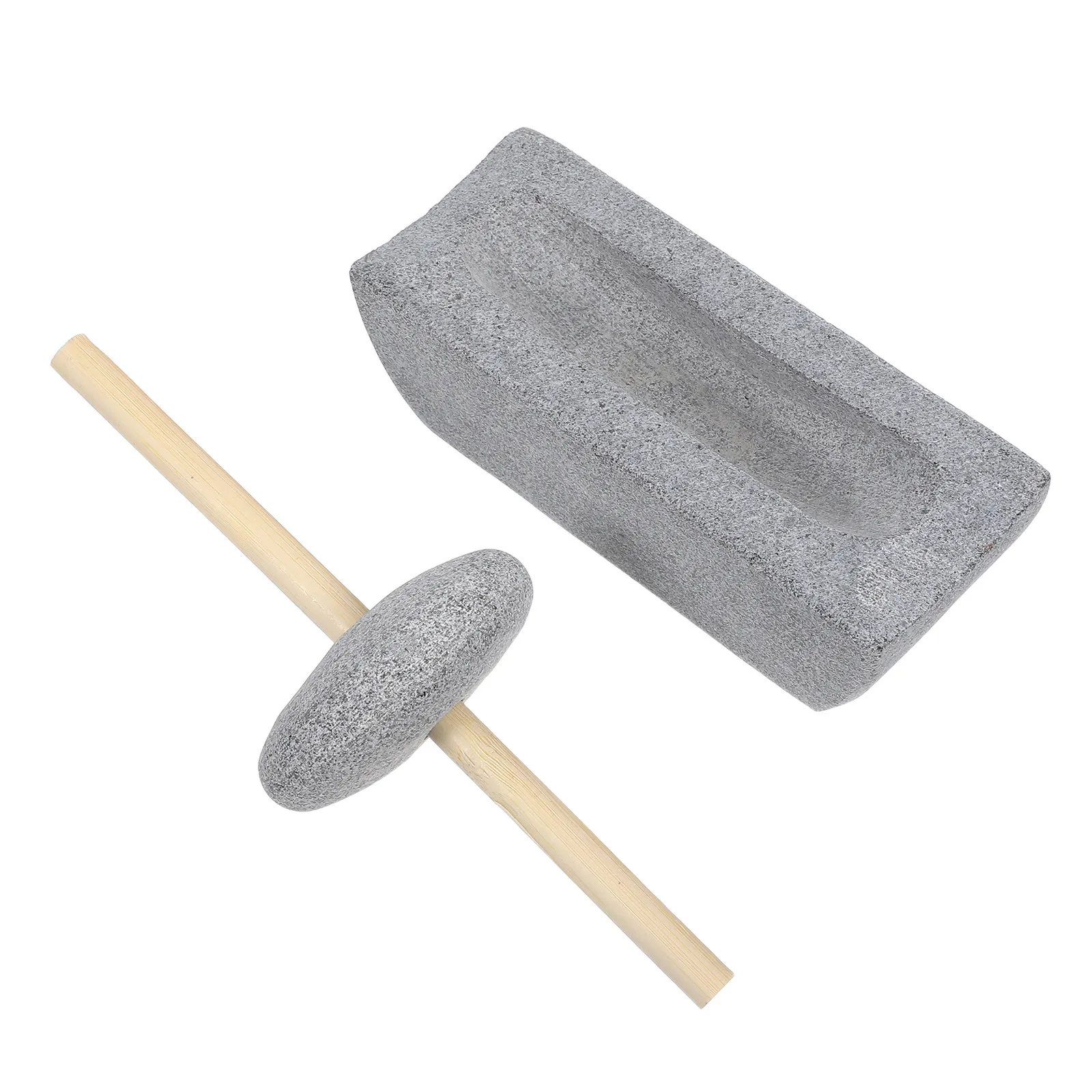 1Set Traditional Chinese Stone Mill Grinder Small Manual Rolling Pestle Hand Crank Kitchen Spice Grinder Tea Coffee Condiment