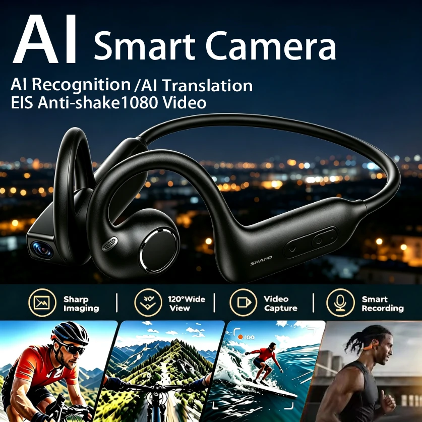 2026 New Smart Earphones Dynamic Sound Effects Music Bluetooth HD Calls 800W Smart Camera Real-time Translation Smart Earphones