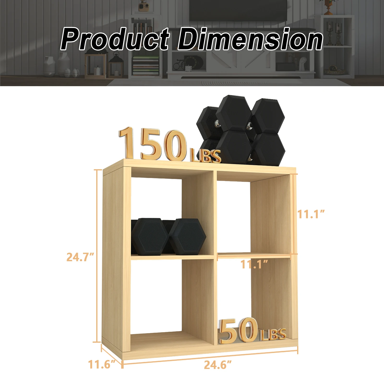 2026 Wooden Thick Frame 4 Cube Storage Organizer Shelf with Anti-Tipping Kits, Reversible Open Back, Horizontal & Vertical Dual-Use. Ideal for Home, Office, Bedroom, Kitchen and Living Room (White, Chocolate Black, Light Coffee, 11 Inch)