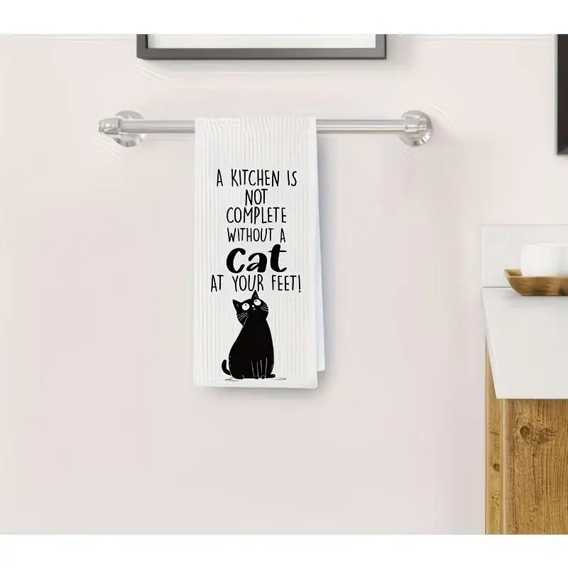 1 pack, accompany your cat kitchen towel, tea towel