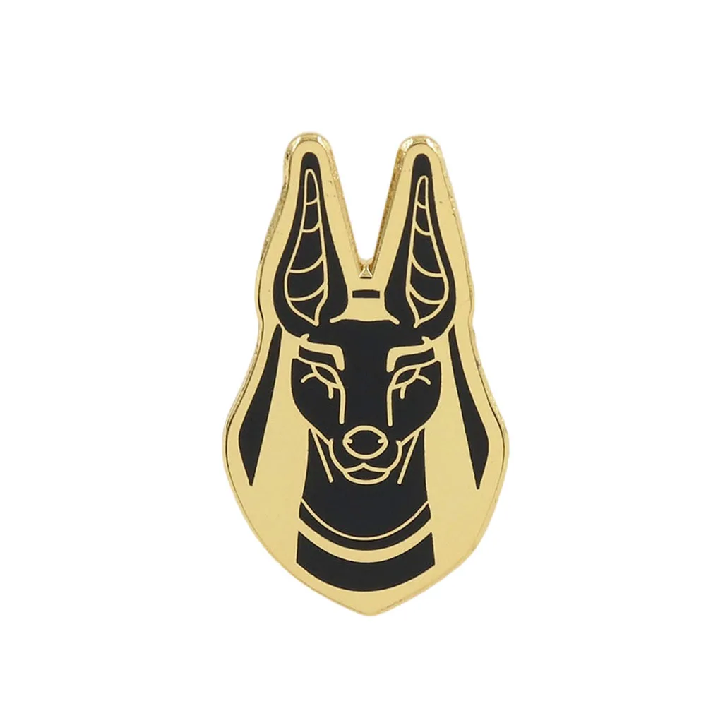 1pc Ancient Egyptian Mythology Metal Pin Anubis Jackal Head Brooch Accessory
