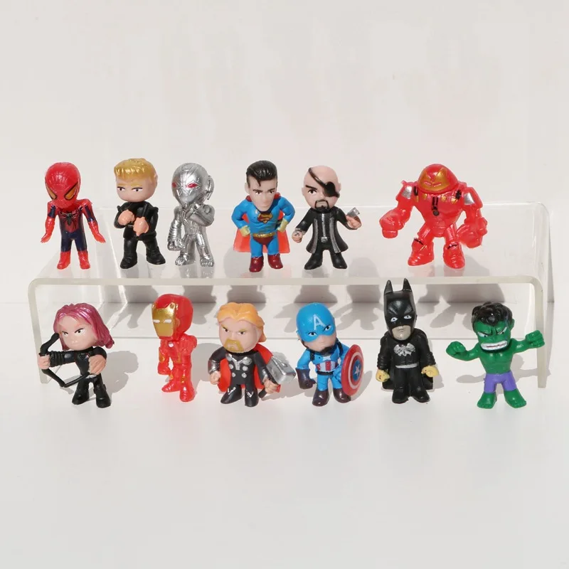 12 Pcs/Set Mini Figures Hulk Thor Spider Man Action Figure Superhero Model Toys For Children Christmas Gifts desktop decorations - view 4