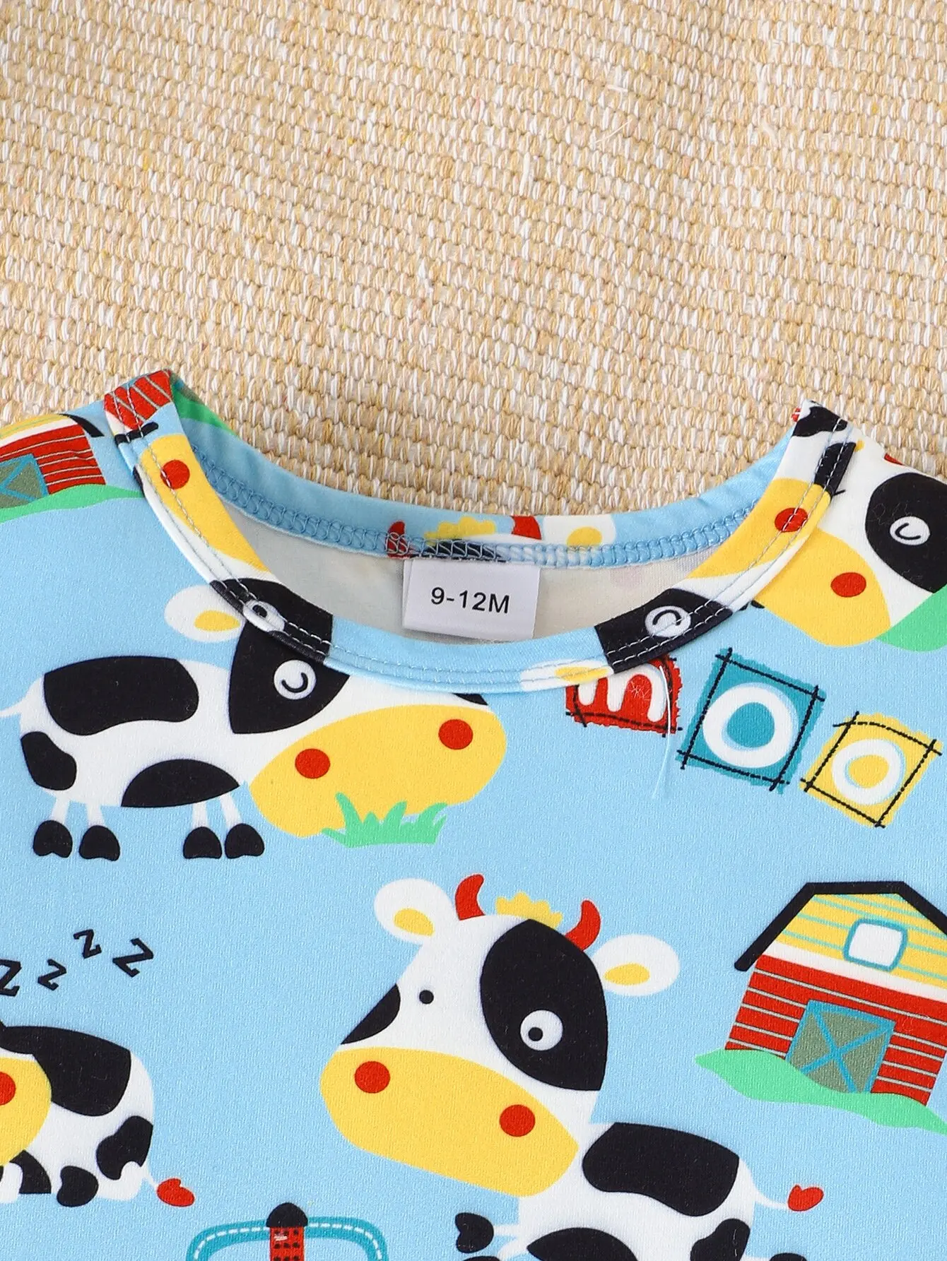 Summer Baby Boys Leisure Sport Cute Comfortable Breathable Short-sleeved Shorts With Khaki Cow Print Baby Romper