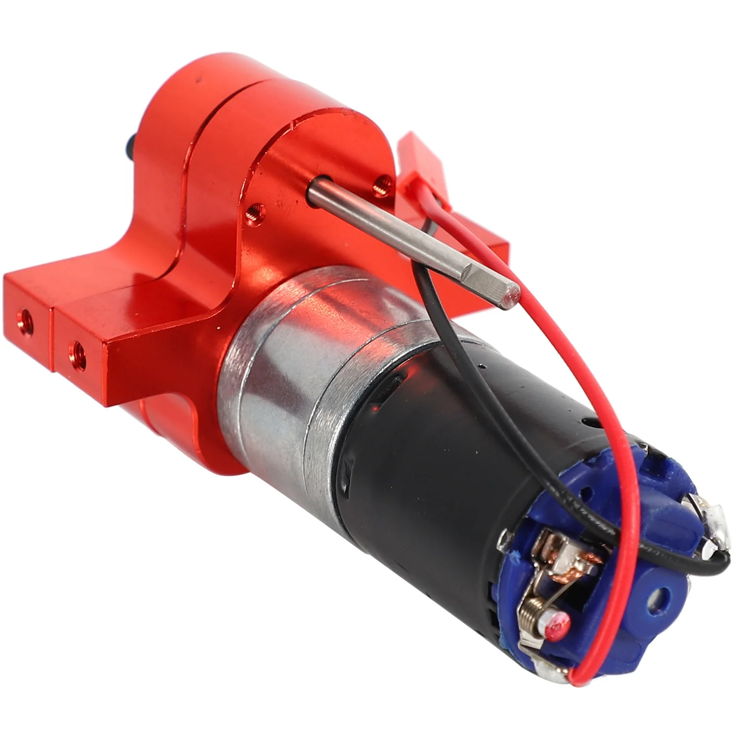 【STOCK】370 Brushed Motor+Alloy Heat Sink Set with Steel Gears for C14 C24 B14 B24 B16 B36 6X6 Upgraded Parts,Red