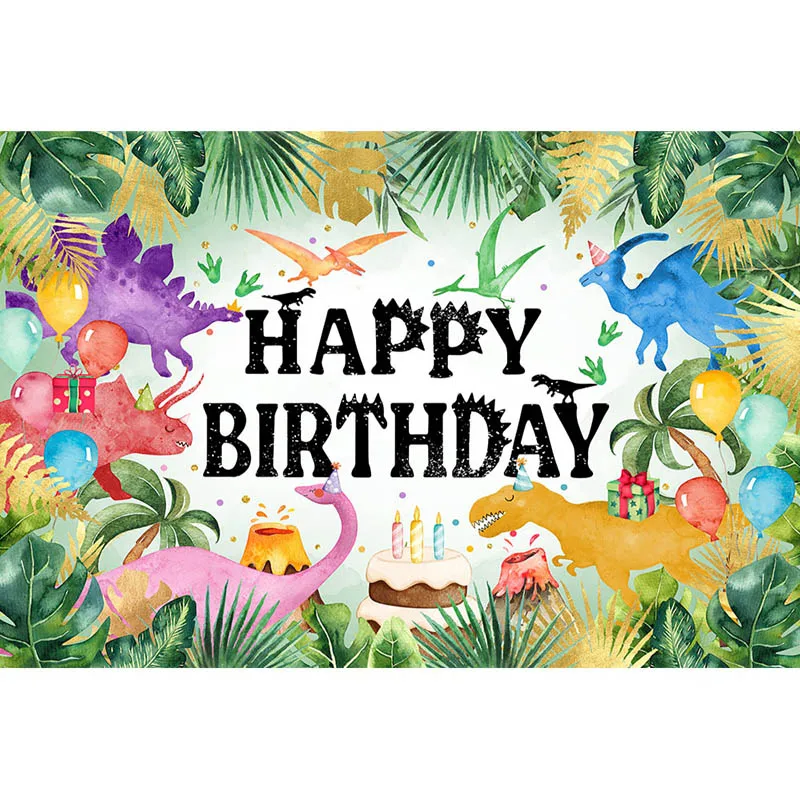 Fondo fotográfico de dinosaurio sable con dientes de dragón para niños, telón de feliz cumpleaños, jungla, accesorios de fotomatón, fiesta de cumpleaños