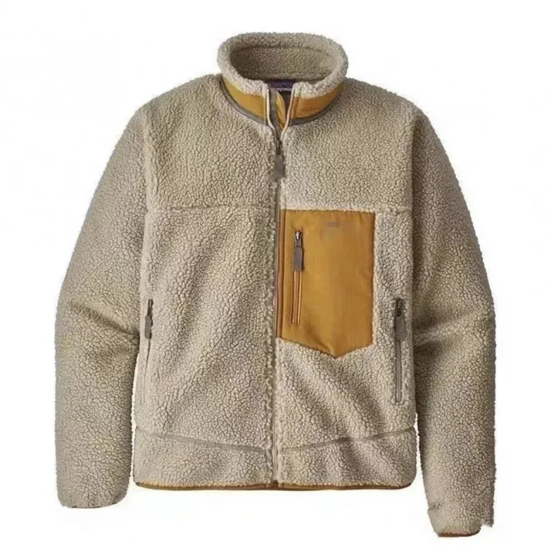 

DAVIDSHAO High Quality Luxury Wear Outdoor Polar Fleece Jacket EU US Size Spring Autum Oversize Full Zipper Jacket for Men Women