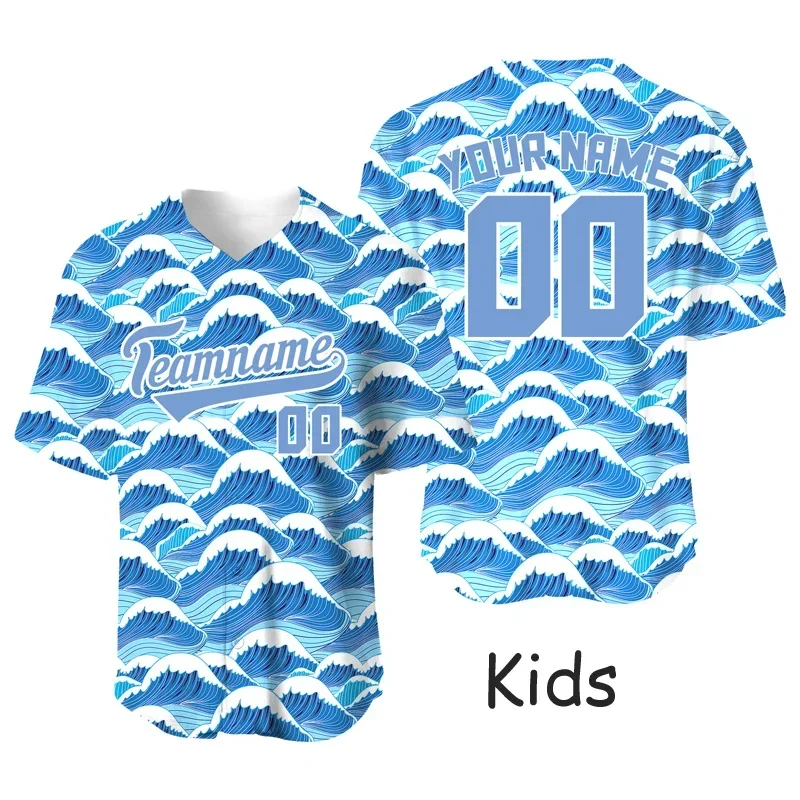 

Summer Design Baseball Uniform Kids Black Shirt Sublimation Blanks Custom Name/Team Jersey Training Sportwear Tshirt Streetwear