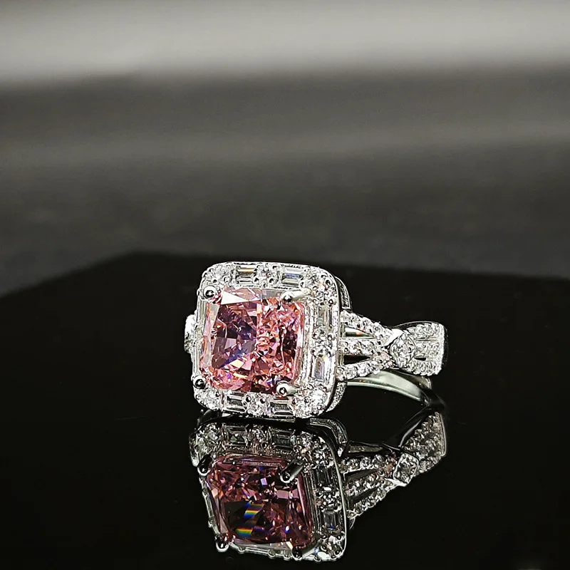 

【JYJZZ129】S925 Silver Fresh and sweet style high end ice flower cut zirconia high quality daily wear ring.