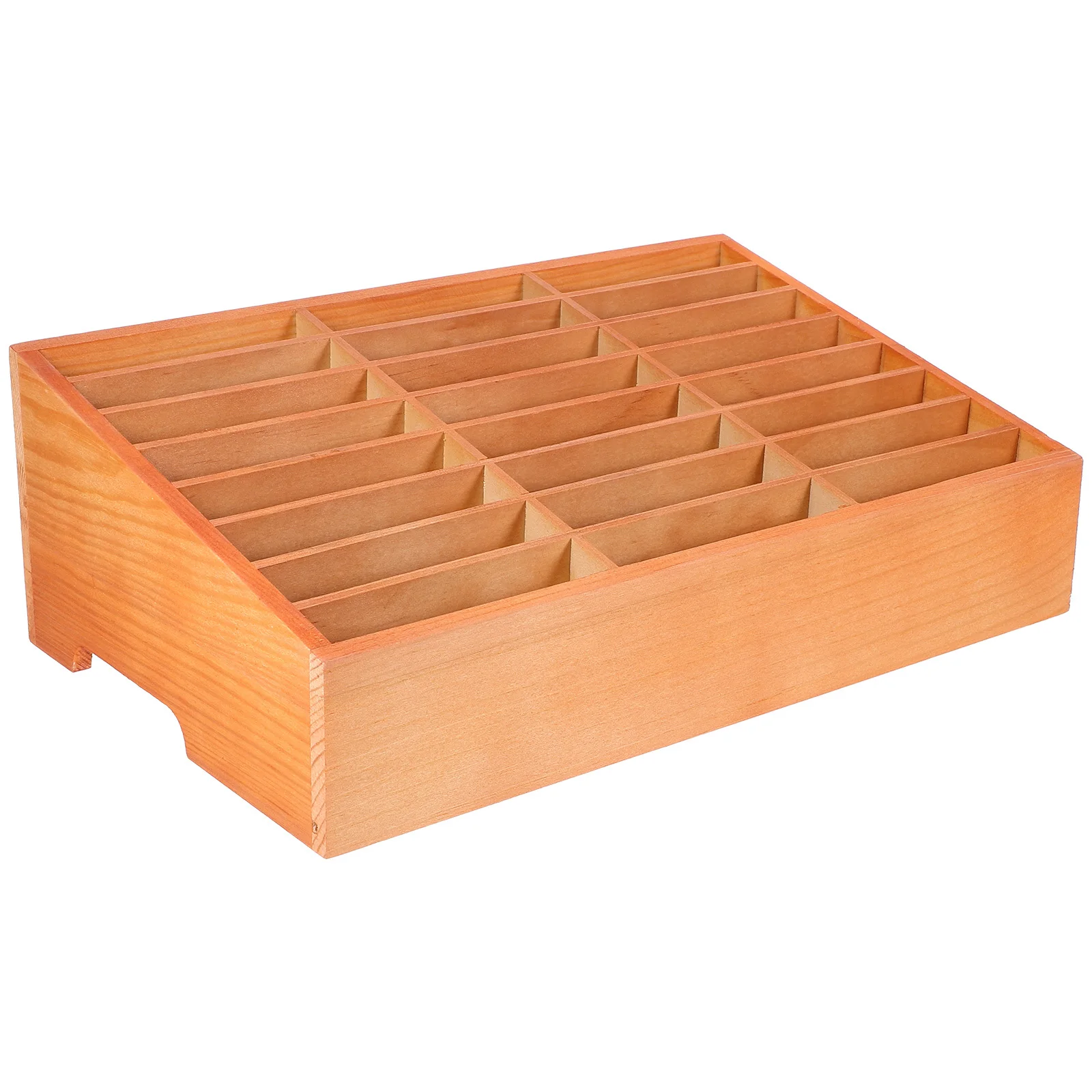 صندوق تخزين الهاتف الخليوي سطح المكتب الخشب المنظم مقصورات متعددة قلم رصاص الهواتف المحمولة عن بعد مقص آلة حاسبة USB