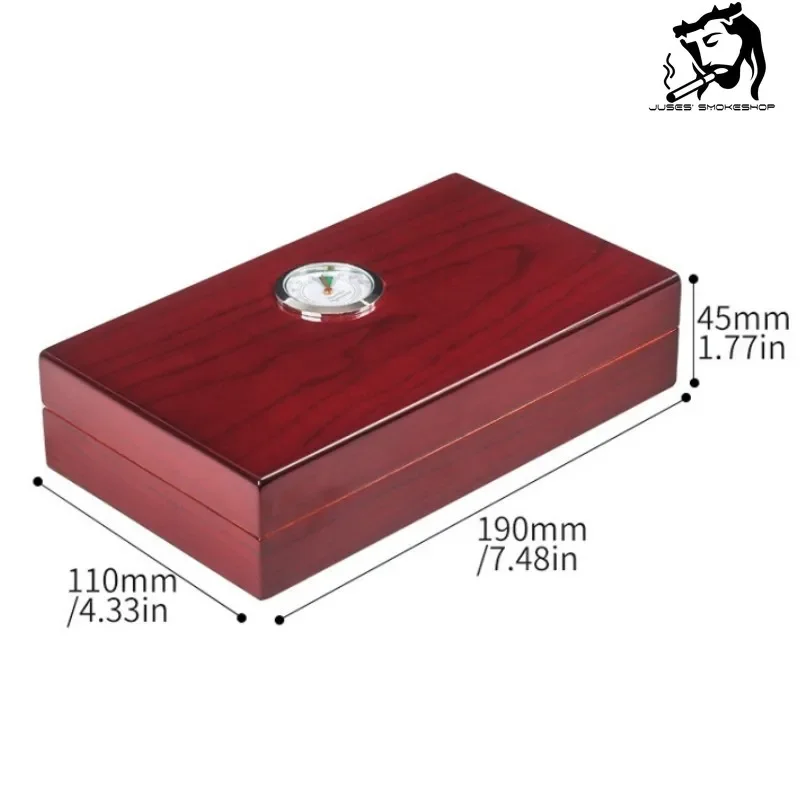 JUSES' S Cedar Wood Cigar Box Moisturizing Humidor Portable 110mm×190mm Small 4Pcs Cuban Cigar Case Smoking Pipe Accessories