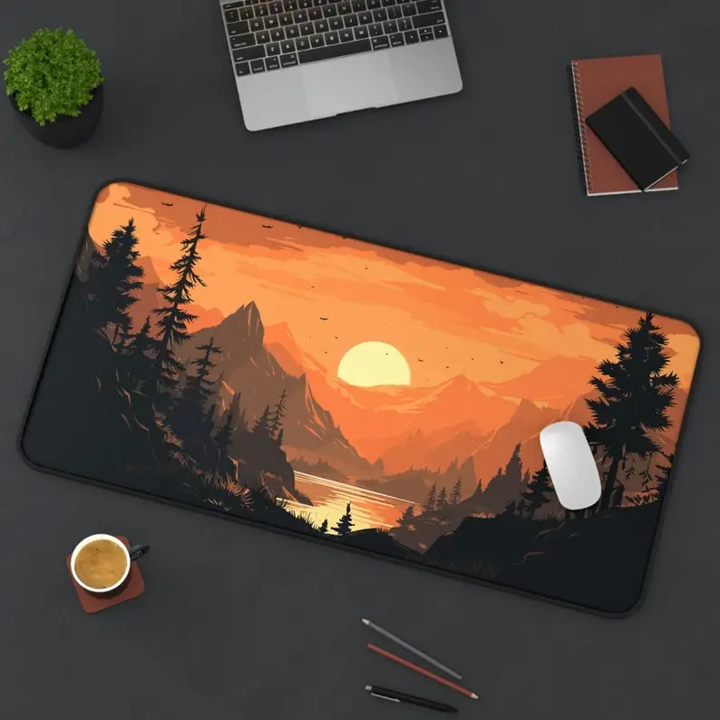 

Sunset Sky Pattern Table Pad, Natural Landscape XXL Mouse Pad, Non-Slip Waterproof Gaming Mouse Pad, Suitable for Work and Play
