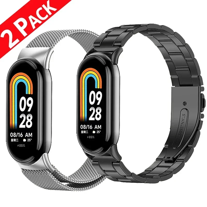 Stainless Steel Strap for Mi Band 8 9 Watch Band Correa for Xiaomi Mi Band 8 Bracelet Metal Wristband Miband 8 9 Magnetic Belt