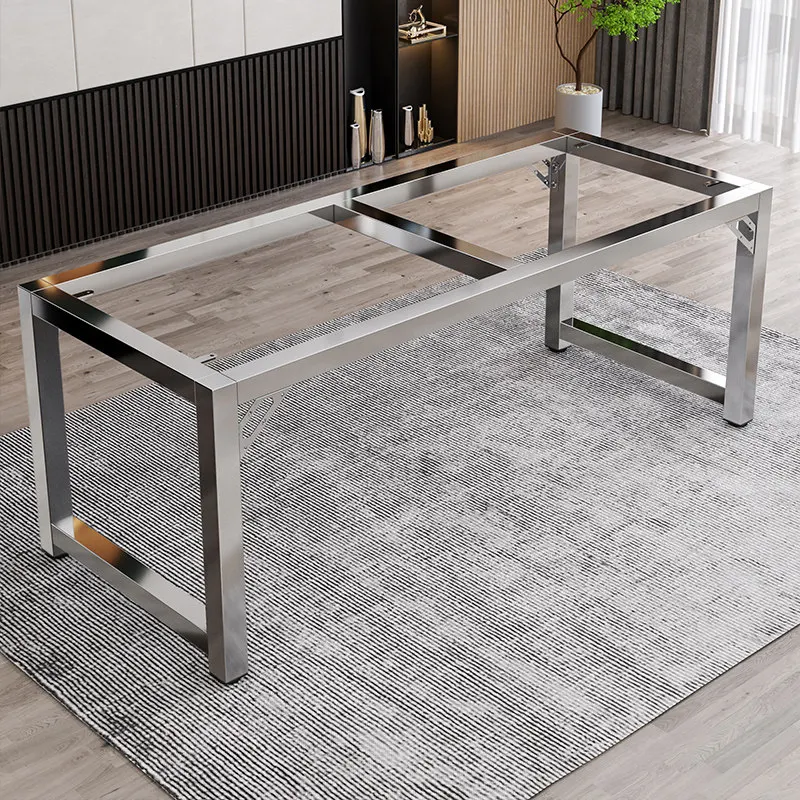 Stainless Steel Non-Magnetic Thickened Rectangular Minimalist Modern Table Leg Bracket Dining Table Office Conference