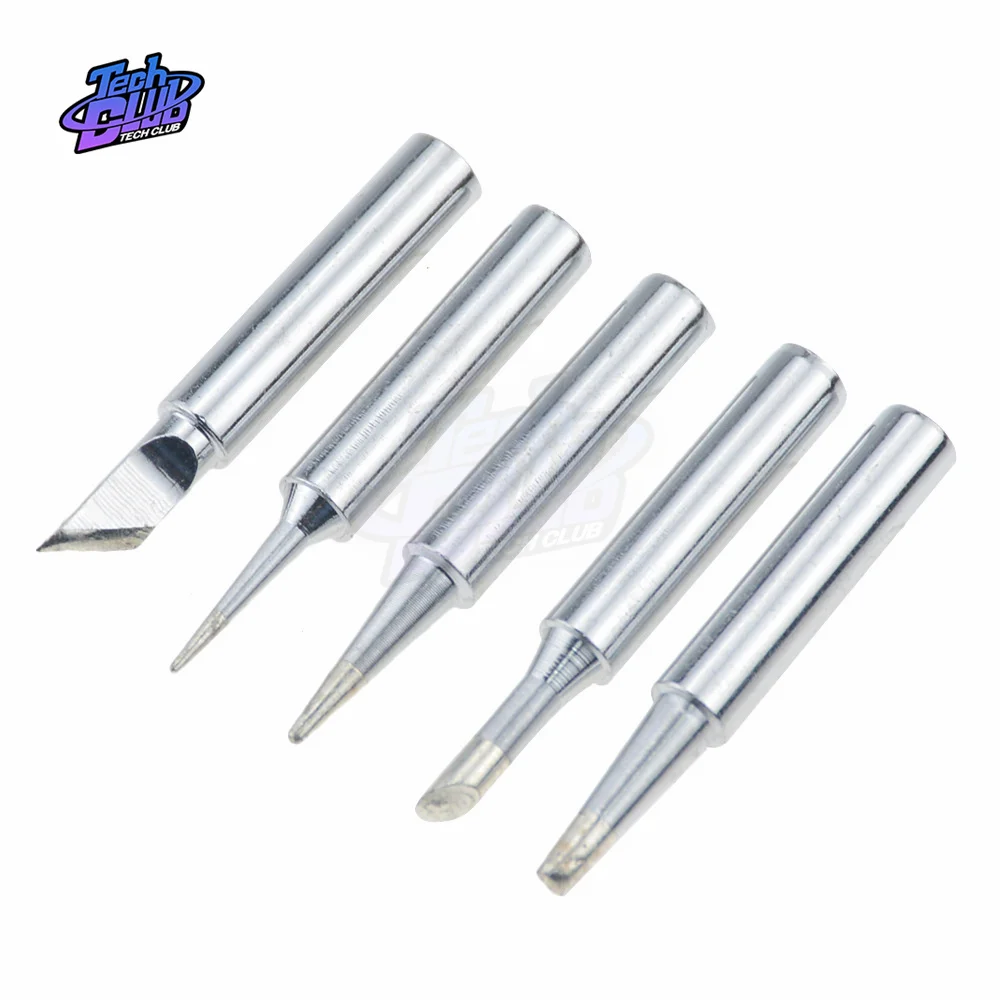 5Pcs Ik + B + K + 2.4D + 3C Soldeerbout Zuiver Koper Soldeerbout Hoofd Set Binnen hot Blote Koperen Elektrische Soldeerbout Tip Tool