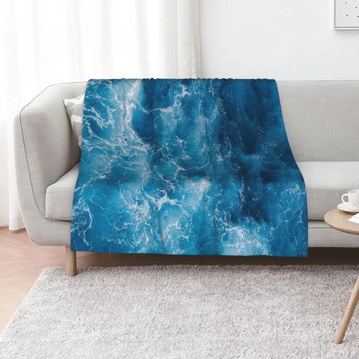 Ocean storm blue waves Throw Blanket halloween For Sofa Thin Sofas valentine gift ideas Warm Sofa Throw Blankets