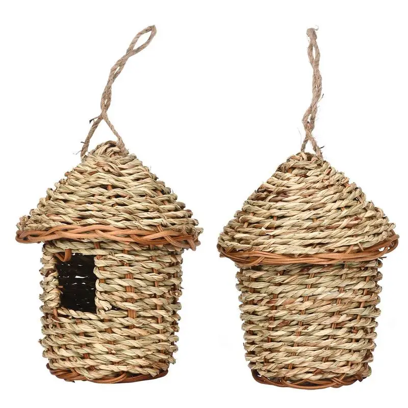 Hummingbird Houses For Outside Outdoor Handwoven Hatching Nest For Parrot Bird Hut Breeding Cave For Garden Balcony Porch Tree