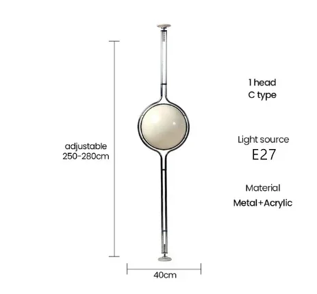 Nordic Creatieve Chroom Metalen Vloerlamp Wit Geel Acryl Bal Staande Lamp Woonkamer Hotelkamer Bank Decoratie Lamp