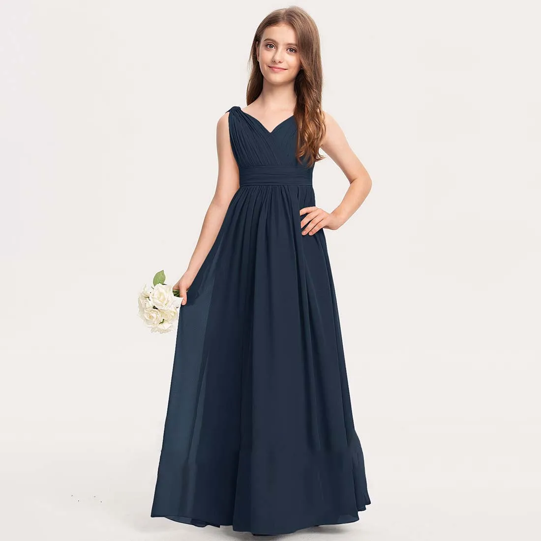 Junior Bridesmaid Dress Wedding Flower Girl Dresses for Teen Girls Dresses Chiffon