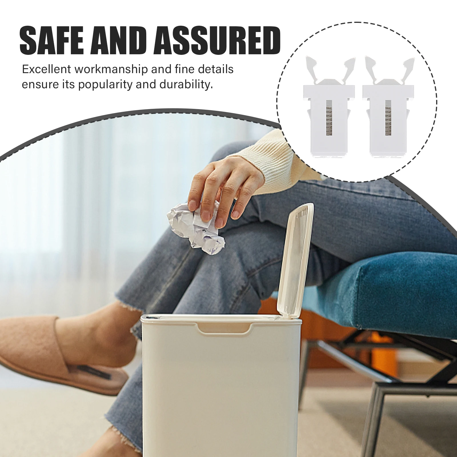 

50pcs Press-Type Buckles For Trash Can Plastic Lock Replacement Latch Clip Garbage Bin Lid Closure Waste Container Accessories