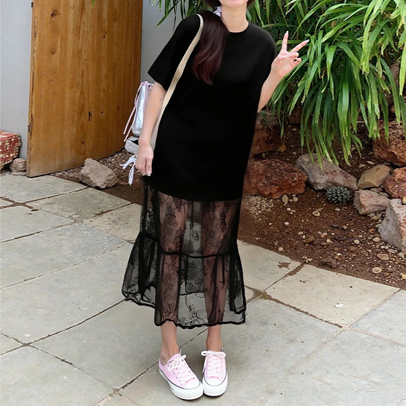 

2026 Spring and Summer Fashion Lace Dress Hollow Casual Women's Banquet Dress