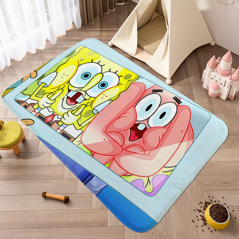 

Custom Washable Non-slip Kitchen Rug A-SpongeBobs Aesthetic Carpet House Interior Entrance Mat Modern Home Decoration Bathmat