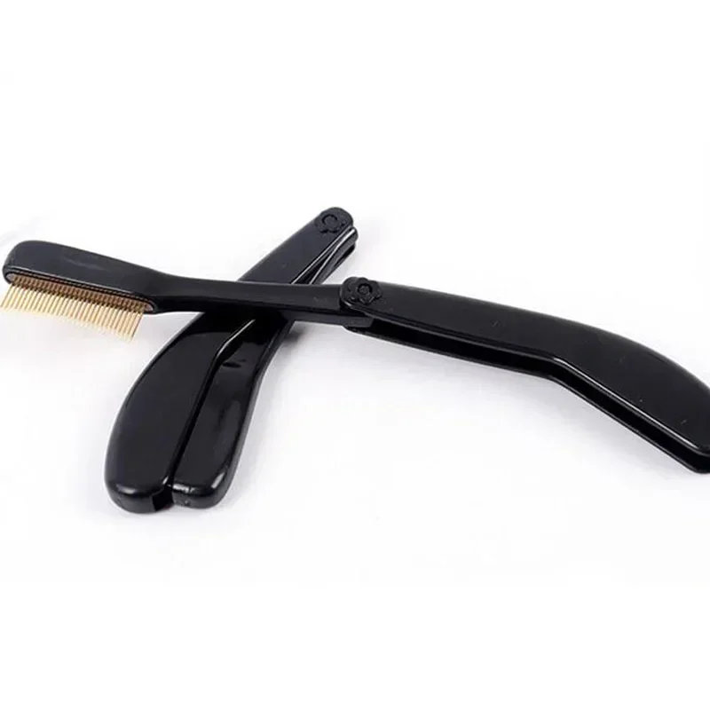 Dobrável ultra-fino de aço inoxidável escova de cílios lash separador sobrancelha cílios extensão pente cílios modelador ferramentas de maquiagem
