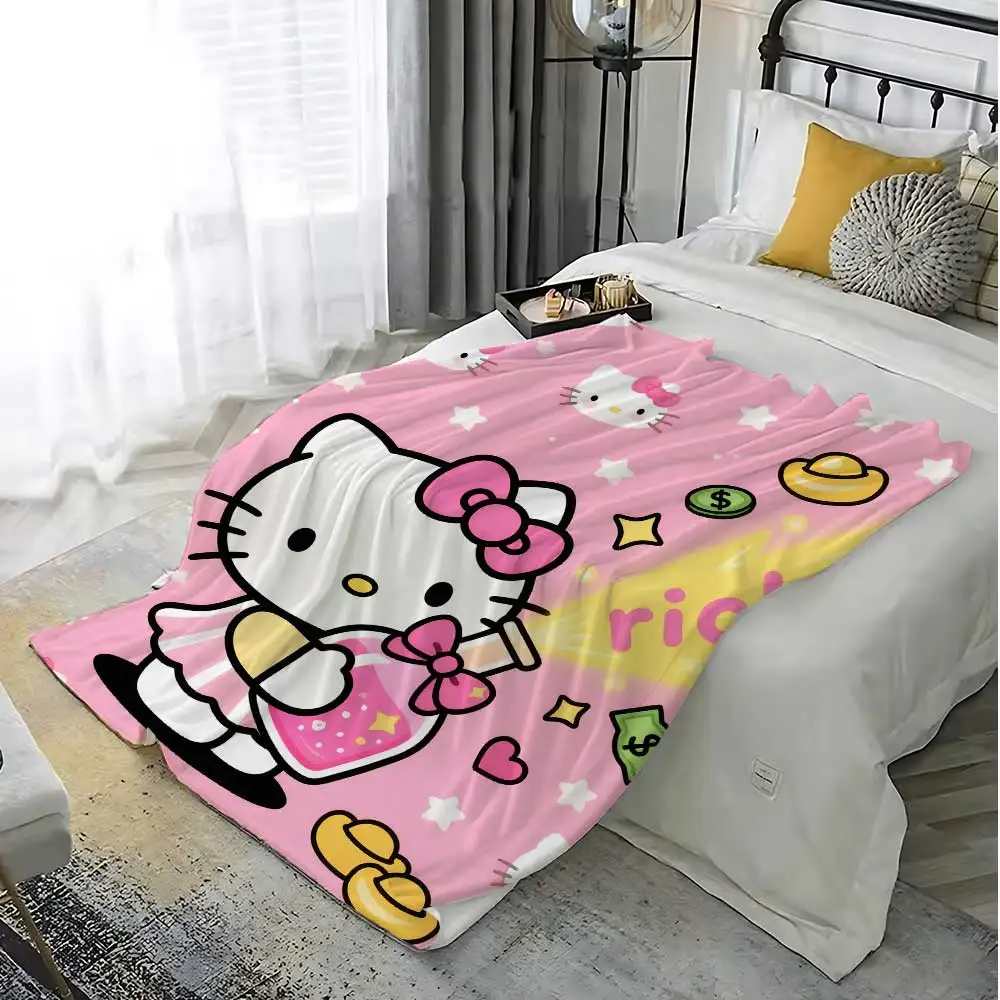 Кавайное розовое волосатое одеяло с котенком для декоративного дивана, теплые зимние одеяла, домашнее покрывало на кровать, украшение для спальни, плед на колено