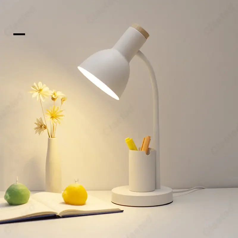 

Nordic Modern Simple Pen Holder Table Lamp Creative LED Bedroom Room Bedside Eye Protection Reading Night Light Table Lamp
