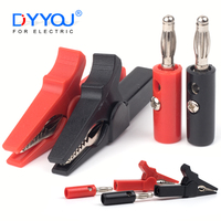 4Pcs/Set 55mm Alligator Clip Banana Plug Test Probes With 4mm Banana Plug Cable Clips For Red Black Cable Test Accessories
