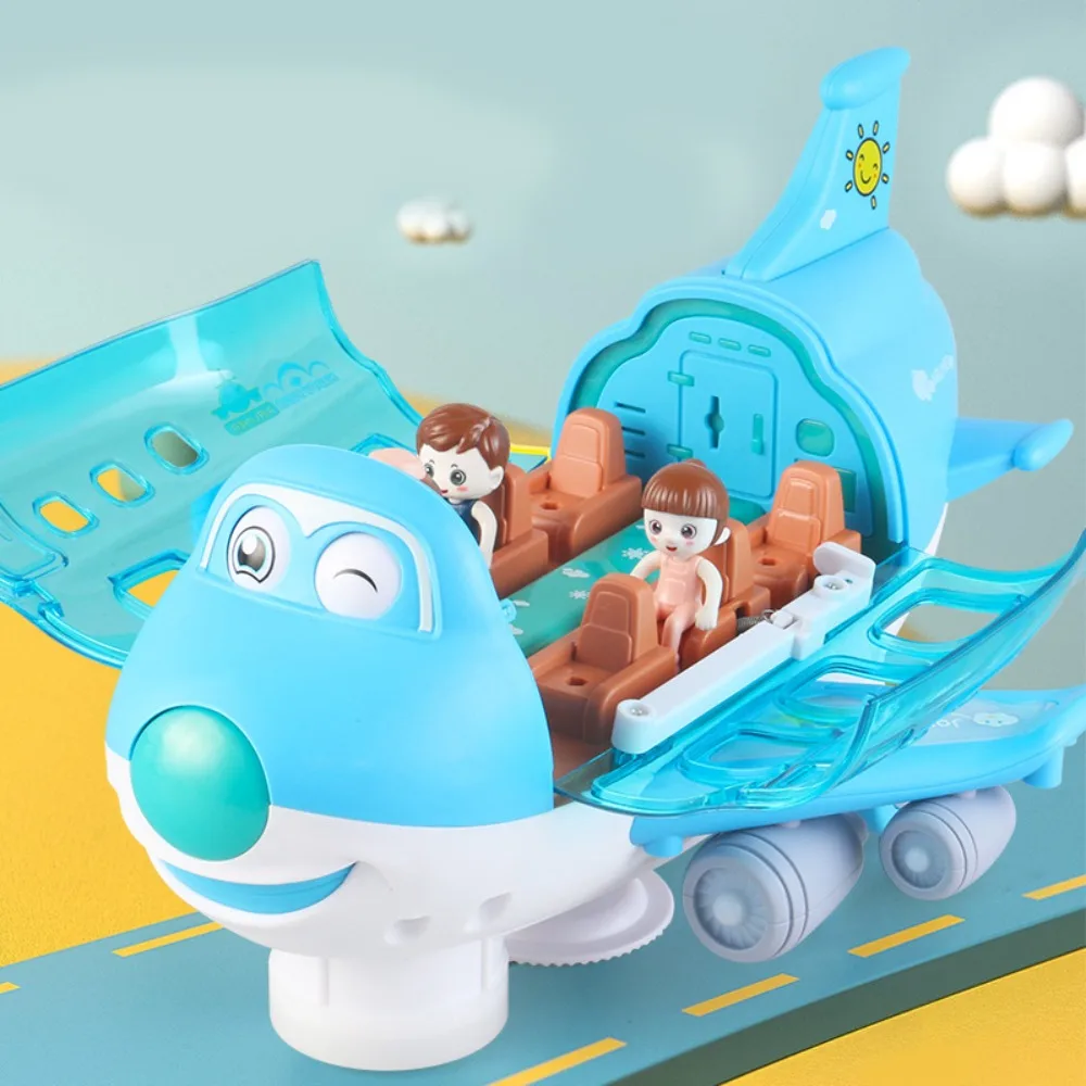 

Cute Electric Toy LED Lights Music Airplane Toys Blue/Pink Plastic LED Plane Model Music LED Lights Aircraft Toy Kids