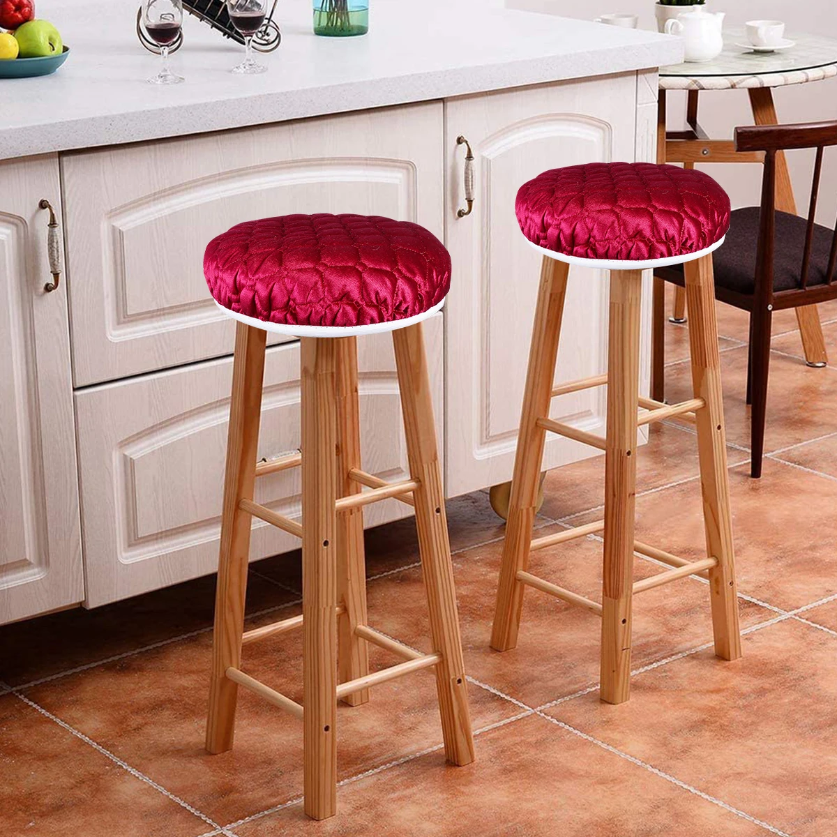 

Elastic Protector Simple Stool Protective Case Washable Pure Color Stretchy Chair Seat Cover Dust Proof Comfortable Easy