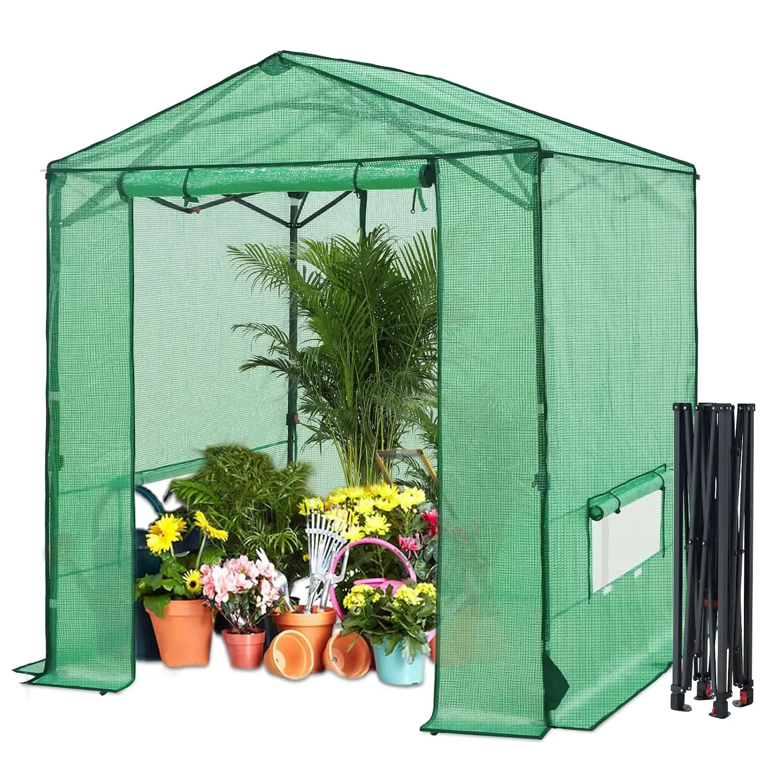 6x6 Pop Up Greenhouse Portable Kit for Outdoor Garden Plant Growing, Customized