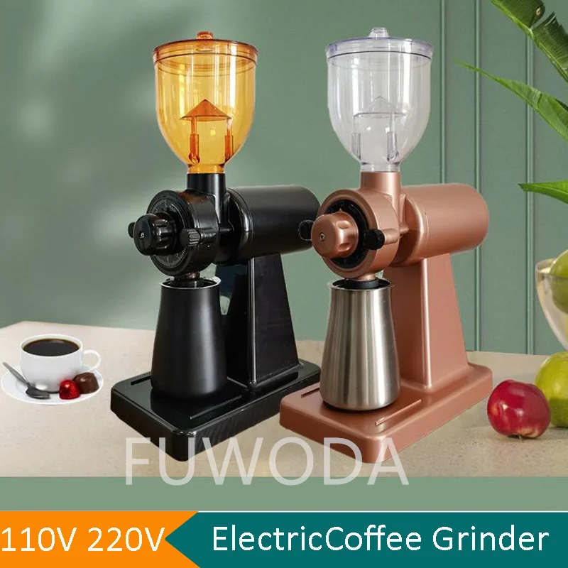 

110V 220V Stainless Steel Espresso Coffee Grinder 8 Gear Adjustable Electric Bean 60mm Flat Grinder Commercial Powder Machine