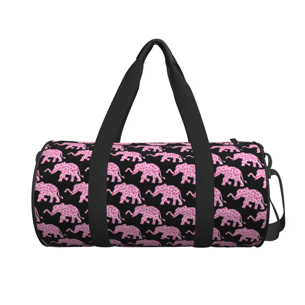 Elephant Print Gym Bag Pink Hearts of Love Training Sports Bags Male Female Large Capacity Vintage Fitness Bag Outdoor Handbags