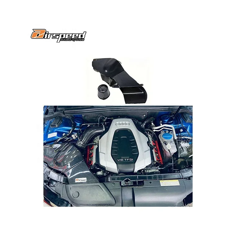 

Airspeed Brand Hot Pressing Tank Craft Quality 100% Dry Carbon Fiber Cold Air Intake System For AUDI S4 S5 B8 EA837